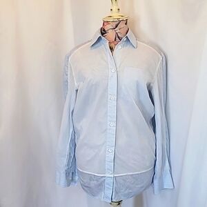 ACNE STUDIO'S 100% Cotton Striped Button down layered Blouse Shirt